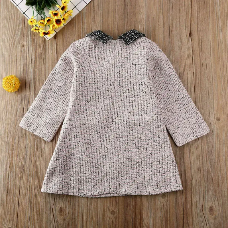 Модное детское клетчатое платье принцессы с бантиком для маленьких девочек