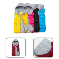 down cotton vest thick streetwear comfy hooded drawstring waistcoat jacket women vest for party
