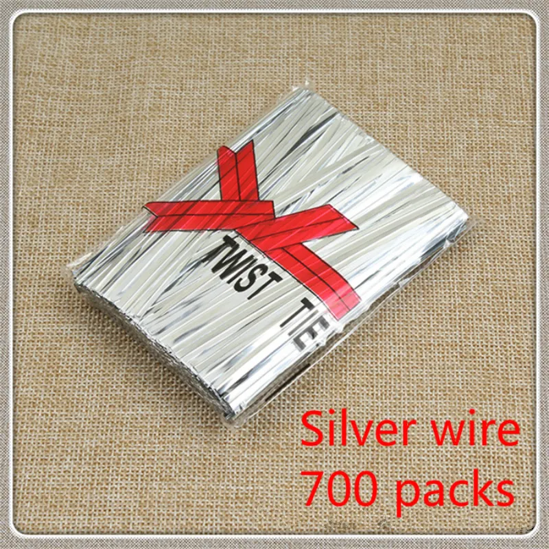 700 шт./упак. золотые/серебряные проволочные Галстуки для выпечки тортов