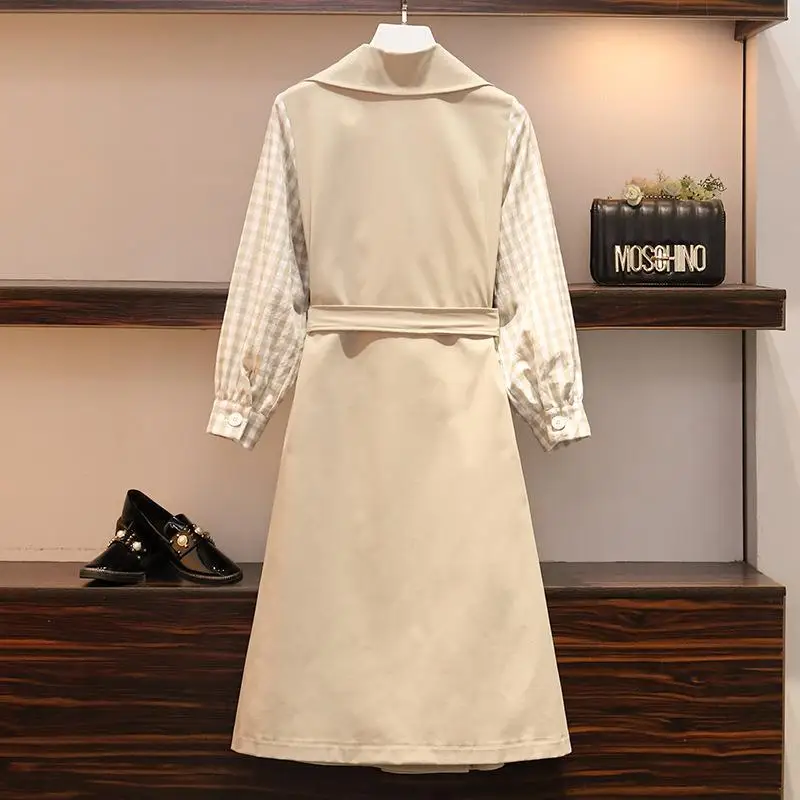 4XL 5XL Женская клетчатая Верхняя одежда и пальто, куртки, осенняя длинная куртка-ветровка, большие размеры, зимние куртки с длинными рукавами, топы