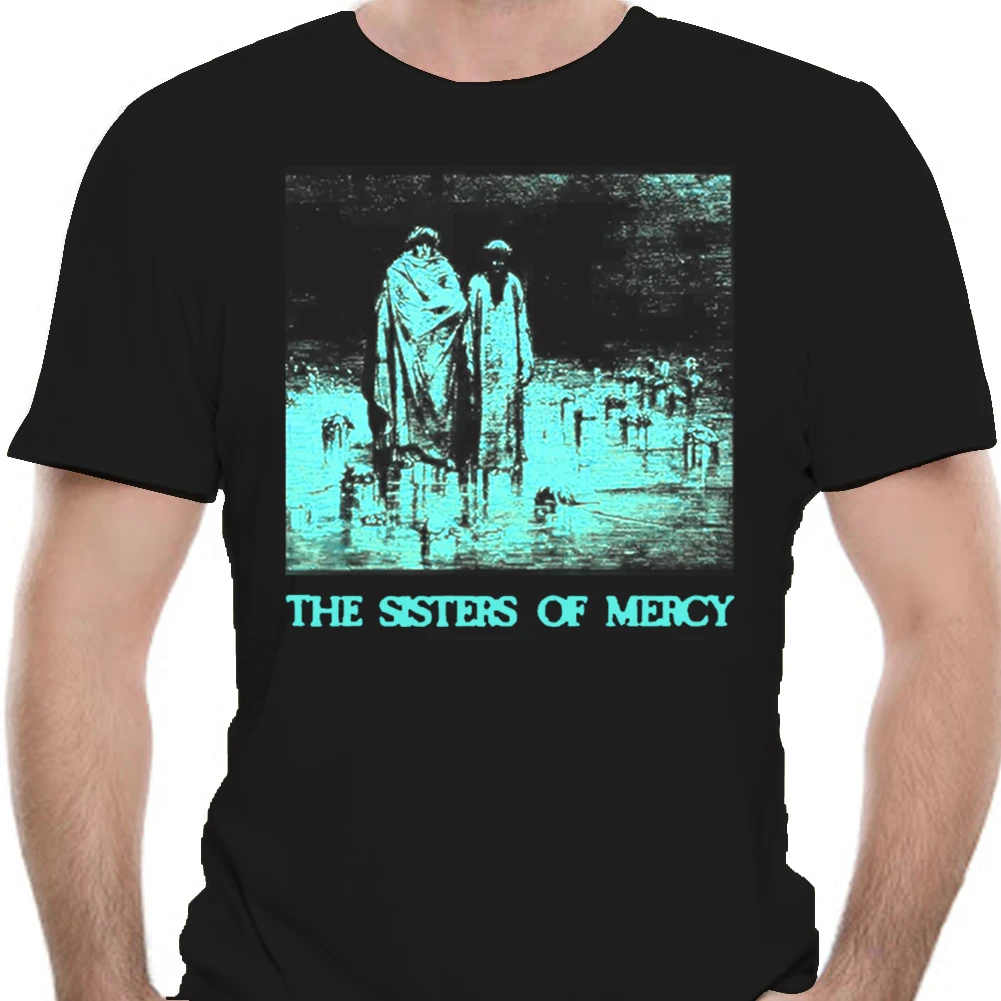 Черная футболка с принтом сестры милосердия тела и души черная в стиле панк