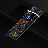 1pc electronic charging usb cigarette lighter portable cigarette accessories car windproof multicolor lighters ultra thin