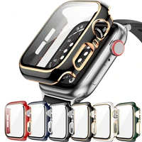 watch case compatible with apple watch case 44mm 42mm 40mm 38mm protective glass replacement case for iwatch 6 5 4 3 2 se shell