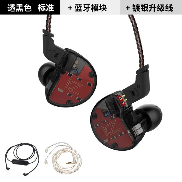black no mic 3 cable KZ ZS10 наушники 4BA+ 1 DD гибридные наушники в ухо HIFI бас гарнитура DJ монитор наушники KZ ZS6 AS10 ZST ES4 ED16 BA10 - Цвет: black no mic 3 cable