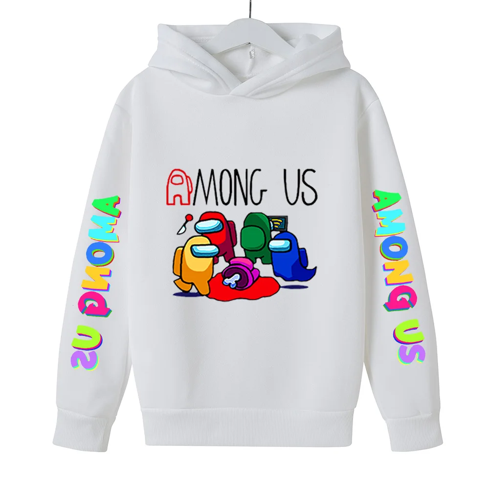 

4-14Years Boys Among Us Hoodies Impostor 100% Cotton Streetwear 2020 Video Game kids Sweatshirt Girls Among Us Children Hoodie