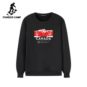 Мужская Флисовая Толстовка Pioneer Camp, теплая повседневная толстовка без капюшона, с круглым вырезом, черная, серая, зимняя толстовка, AWY902385