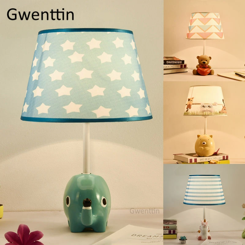 Современные настольные лампы с животными светодиодные подставки тканевые