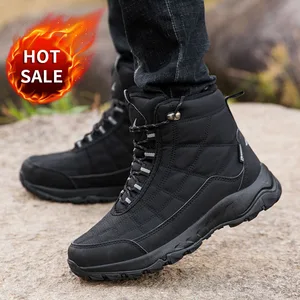 Мужские ботинки зимние ботинки для Для мужчин толстые плюшевые Водонепроницаемый Non-slip 2019 зимние Для мужчин; уличные ботинки-дезерты прочная, долговечная подошва