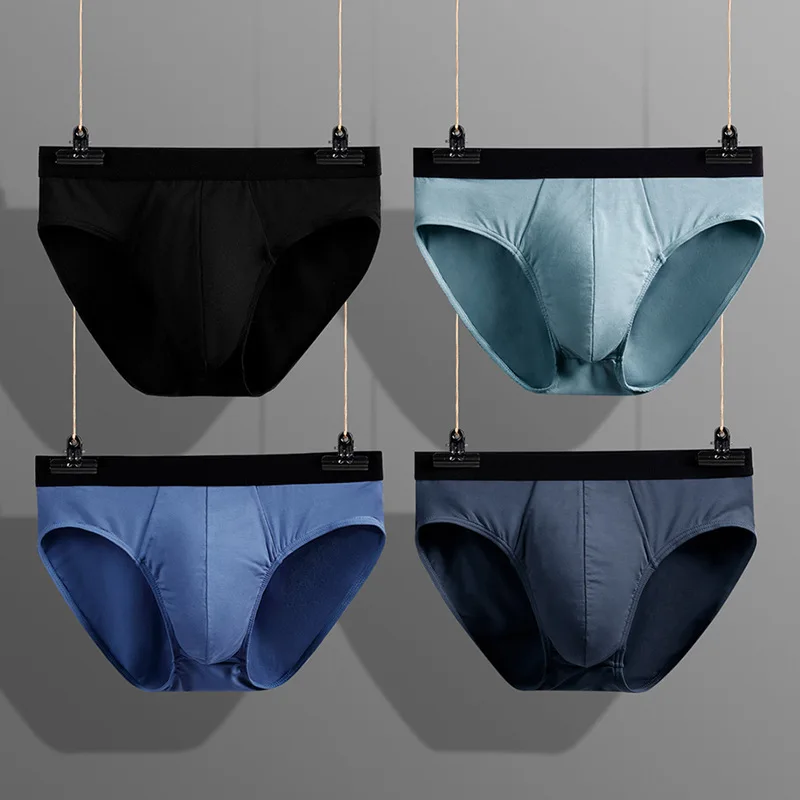 

Мужские Бесшовные антибактериальные Трусы из модала на талии простые, дышащие, удобные и высококачественные трусы