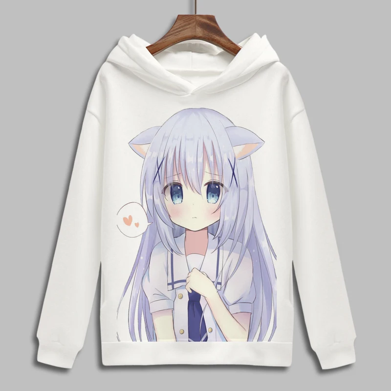 Это на заказ с изображением кролика Бесплатная доставка? Худи для косплея Hoto Kokoa