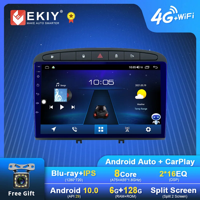 EKIY S7T Android автомобильный радиоприемник для Peugeot 308 1 T7 2007-2015 408 2012-2020 GPS Navi IPS
