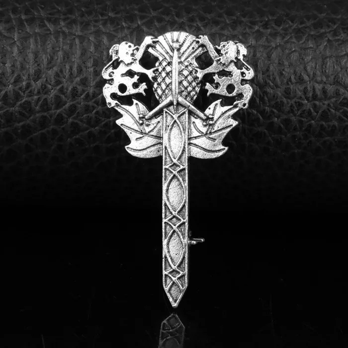 Dongsheng Jewelry Для мужчин Для женщин Викинг норвежский Outlander брошь расторопши кельтский килт Pin брошь в виде шотландской национальной Брошь В Виде Цветка - Окраска металла: silver