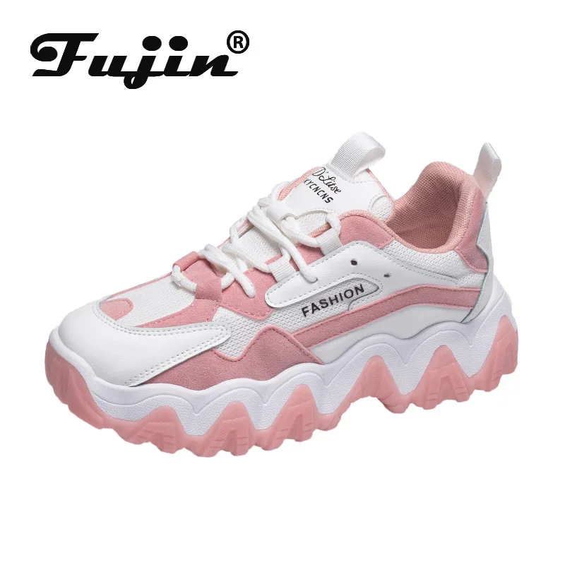 Женские кроссовки с закрытым носком Fujin повседневные нескользящей подошвой из