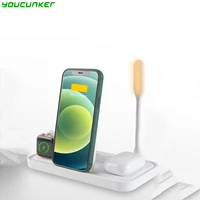 4 in 1 wireless charger 15w qi fast charging dock stand for iphone 11 pro x xs xr 8 for apple watch 5 4 3 airpods 2 pro charger