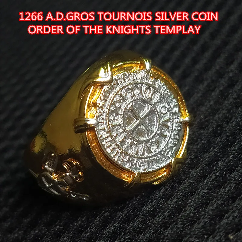 Мужская мода винтажные золотые кресты юбилей кольца для классические Ветеран