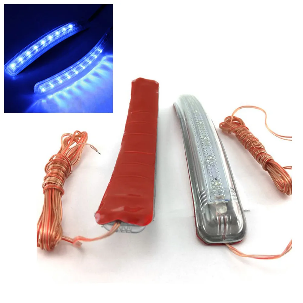 

2pcs Blue Car Turn Signal Modified Rearview Mirror Decorative Lights DC 12V Rearview Mirrors Soft Turn Light
