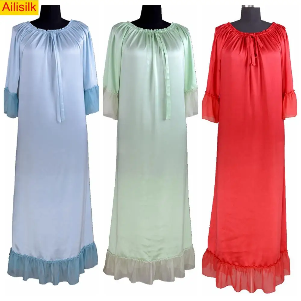 Женская ночная рубашка из шелка тутового 16 мм 100% женский халат женская одежда для