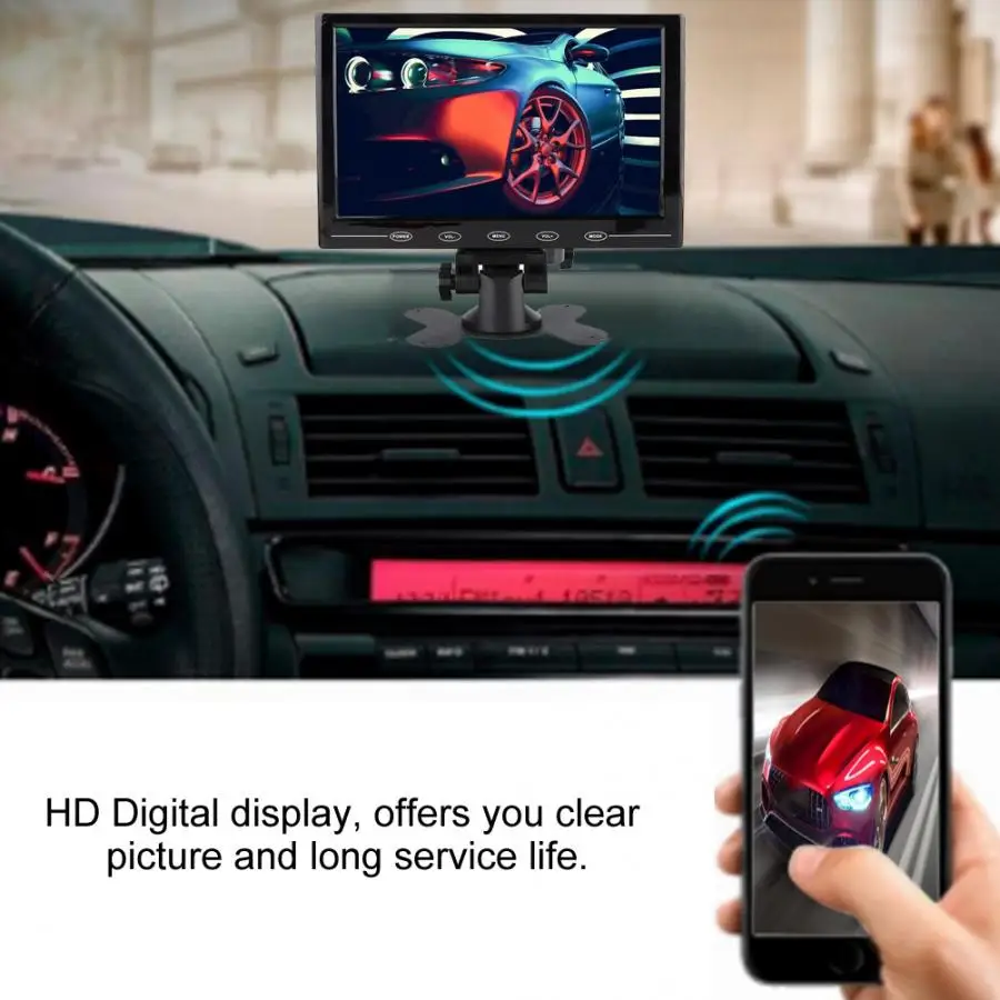 DC 12 В 7 9 10,1 дюймов TFT экран 1080P HD Авто wifi беспроводной цифровой дисплей монитор для Android iOS телефонов цифровой дисплей