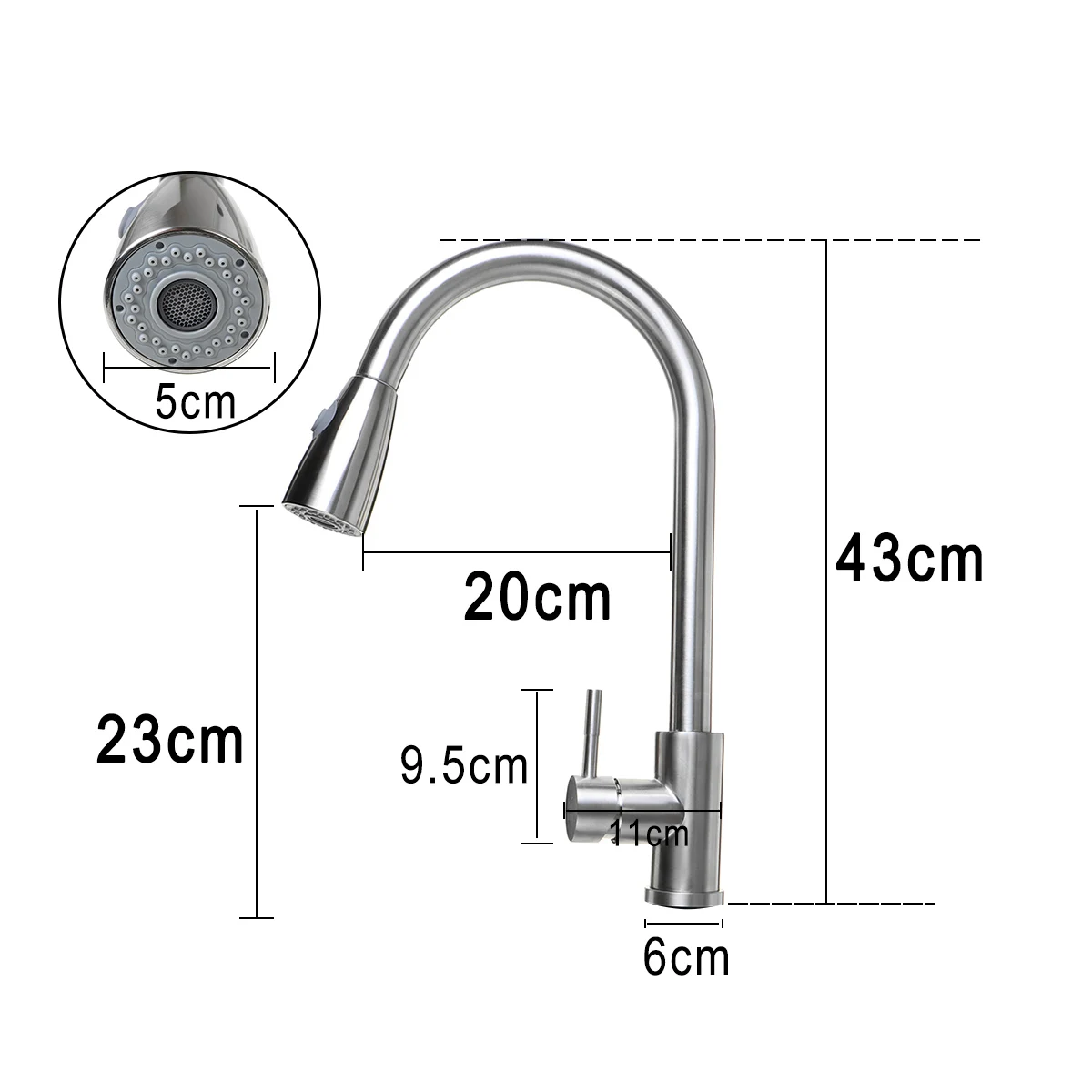 

1.2m Pull Out Kitchen Sink Faucet Deck Mounted Stream Sprayer Kitchen Mixer Tap Bathroom Kitchen Hot Cold Tap Black/Silvery