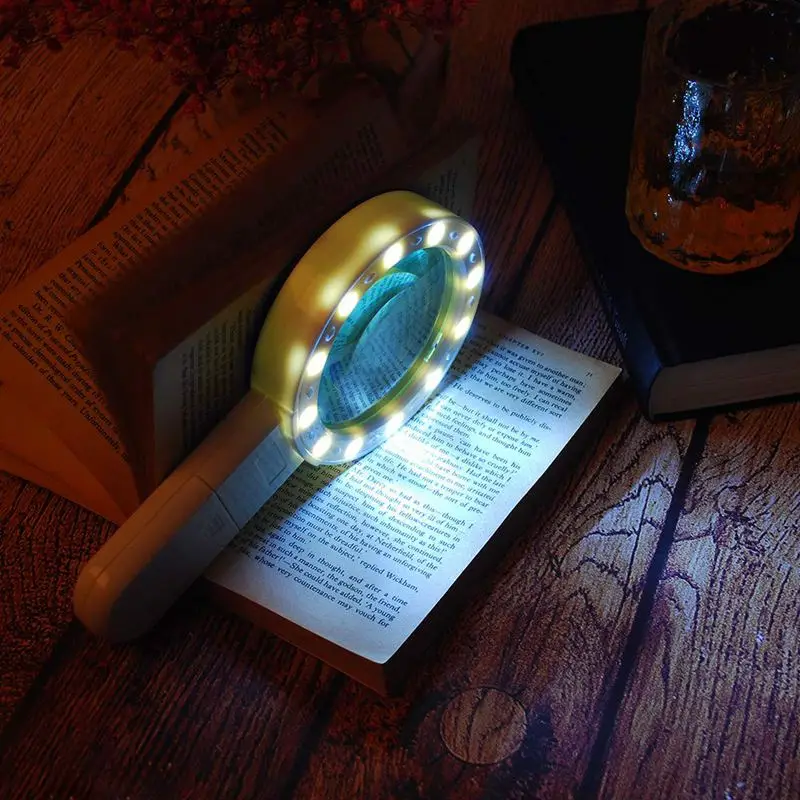 GTBL увеличительное стекло с светильник 30X ручной БОЛЬШОЙ 12 Led освещенный ed лупа для