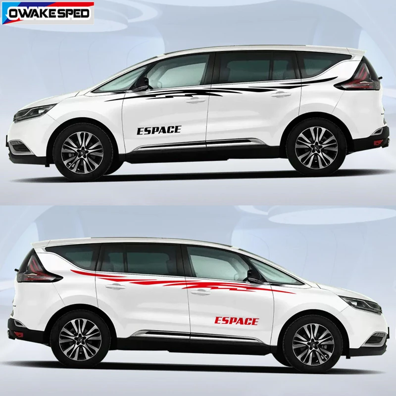 

Both Side Totem Stripes Car Waist Lines Sticker For Renault-Espace MVP Racing Sport Styling Auto Body Decor Vinyl Decals