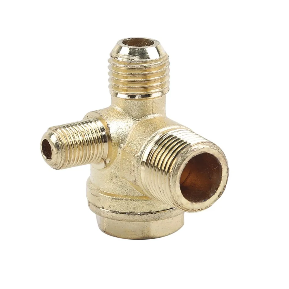 

1pc 3 Port Check Valve Zinc Alloy Male 16mm 14mm 10mm Thread Connector Tool For Air Compressor Corrosion Resistance