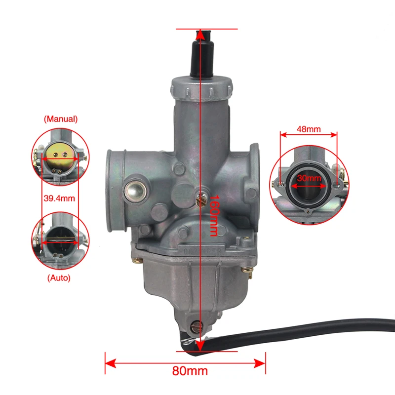 ZSDTRP Keihin Карбюратор PZ30 Carb 200cc 250cc 30 мм кабель/Авто дроссель Dirt Bike ATV Quad - купить по