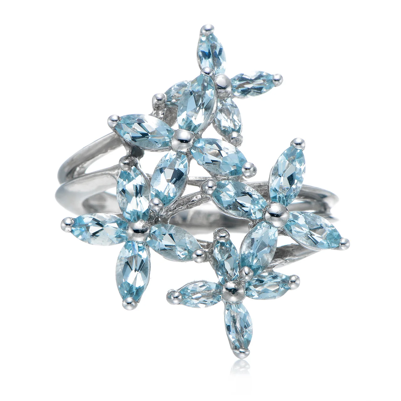 

Aquamarine Rhodium Over Sterling Silver Ring. Natural luxury luxury plata 925 boho jewelry