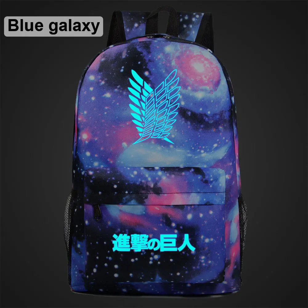 Новый стиль аниме атака на Титанов рюкзак светящаяся школьная сумка Оксфорд
