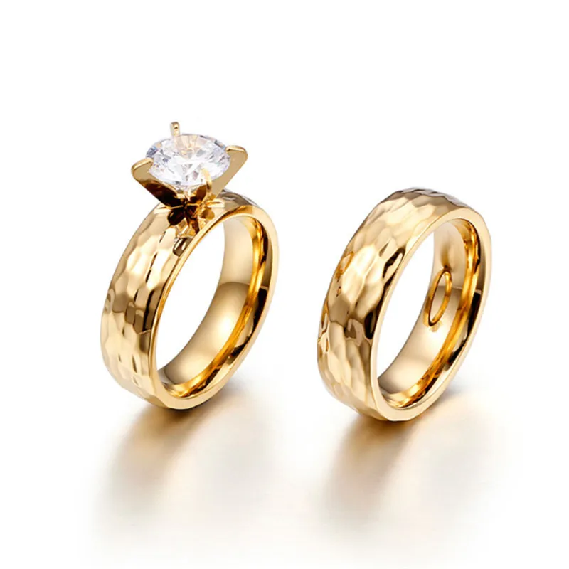 

Fashion New Women Men's Creative Simple Zircon Couple Ring Party Engagement Wedding Valentine's Day Gift Jewelry Wholesale