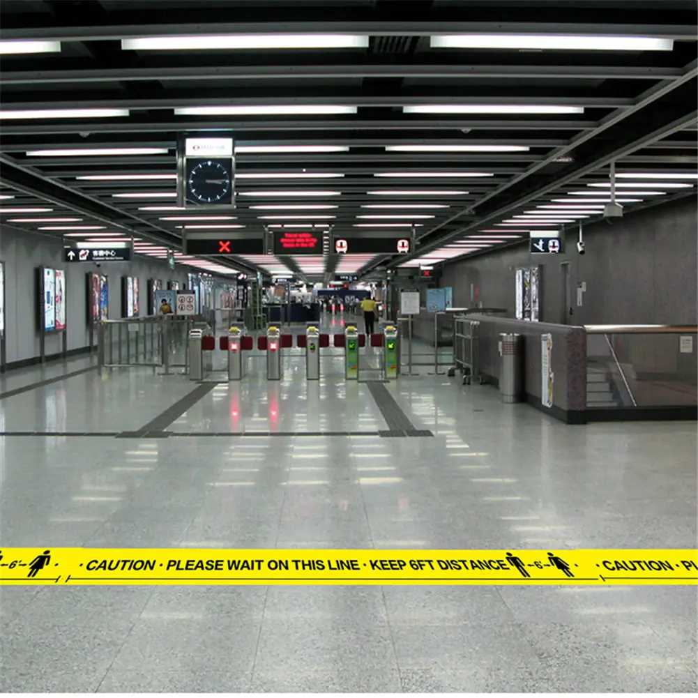 

Social Distancing Floor Sign Maintain 6 FT Distance 108 FT Long Floor Sign Sticker Tape SEC88