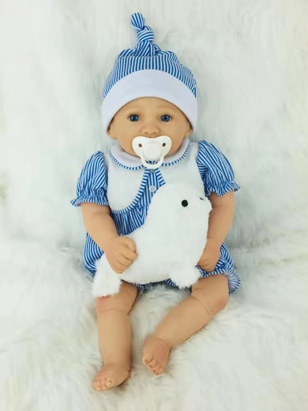 sea lion(white) Avani кукла 'Aaron' 45 см реалистичные детские куклы реалистичные Reborn Baby куклы реалистичные новорожденных Для маленьких мальчиков куклы - Цвет: sea lion(white)