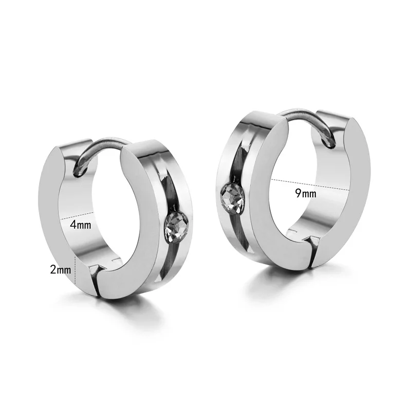 

Fashion Stainless Steel Punk Earrings For Women 2020 Trend Simplicity Jewelery Rhinestone Earrings Party Personality Gift