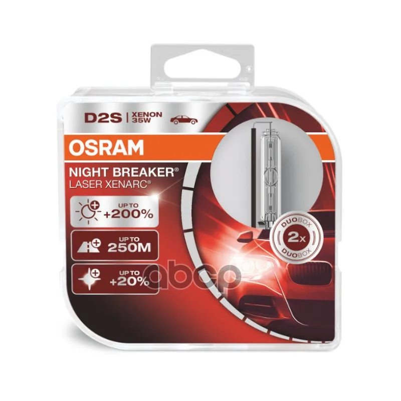 Лампа D2s 85v-35w (P32d-2) 4500k Xenarc Night Breaker Laser (2шт.) Osram арт. 66240XNLHCB
