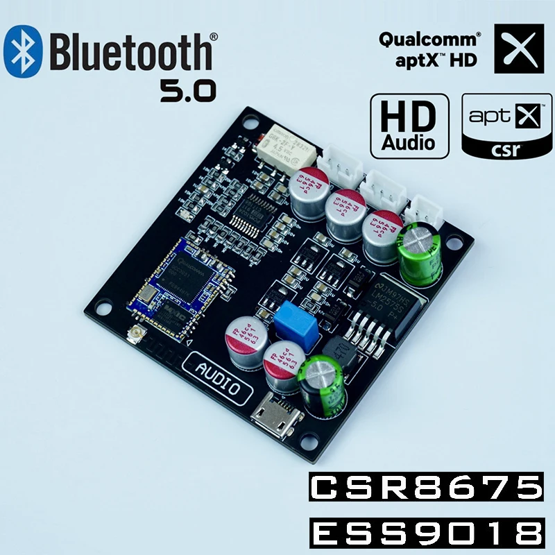 Беспроводной адаптер CSR8675 QCC3031 QCC3008 QCC3003 плата приемника Bluetooth 5 0 ES9018 I2S DAC аудио