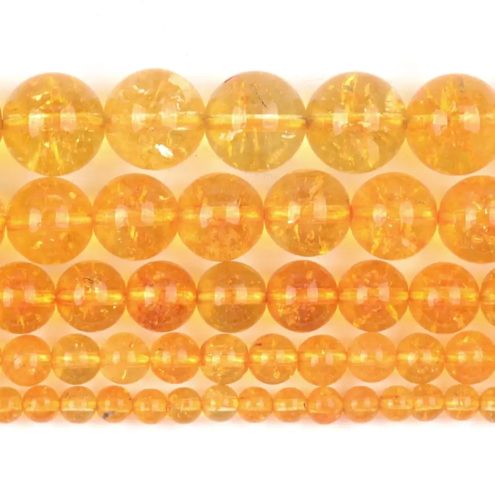 Оптовая продажа круглые бусины из натуральных цитринов для изготовления
