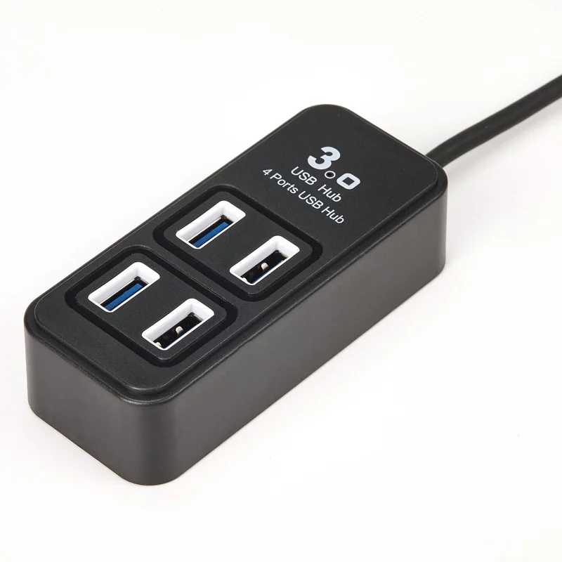 Черный USB Hub3.0 4 Порты и разъёмы USB 3,0 концентратор разветвитель Мульти USB hab высокое Скорость 5 Гбит/с USB хаб для Macbook ноутбука ПК планшетный компьютер аксессуары - Цвет: Черный