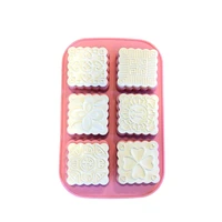 6 cavity unique patterns silicone soap mold mixed patterns and baking pan homemade craft tart pudding cookie making mould