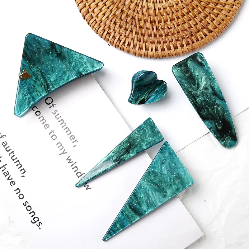 

Emerald Retro Barrettes Hairpin Korean Hairpin Starry Sky Hair Claws Hairpin for Women Clip Fashion Headdress 1 Package of 5