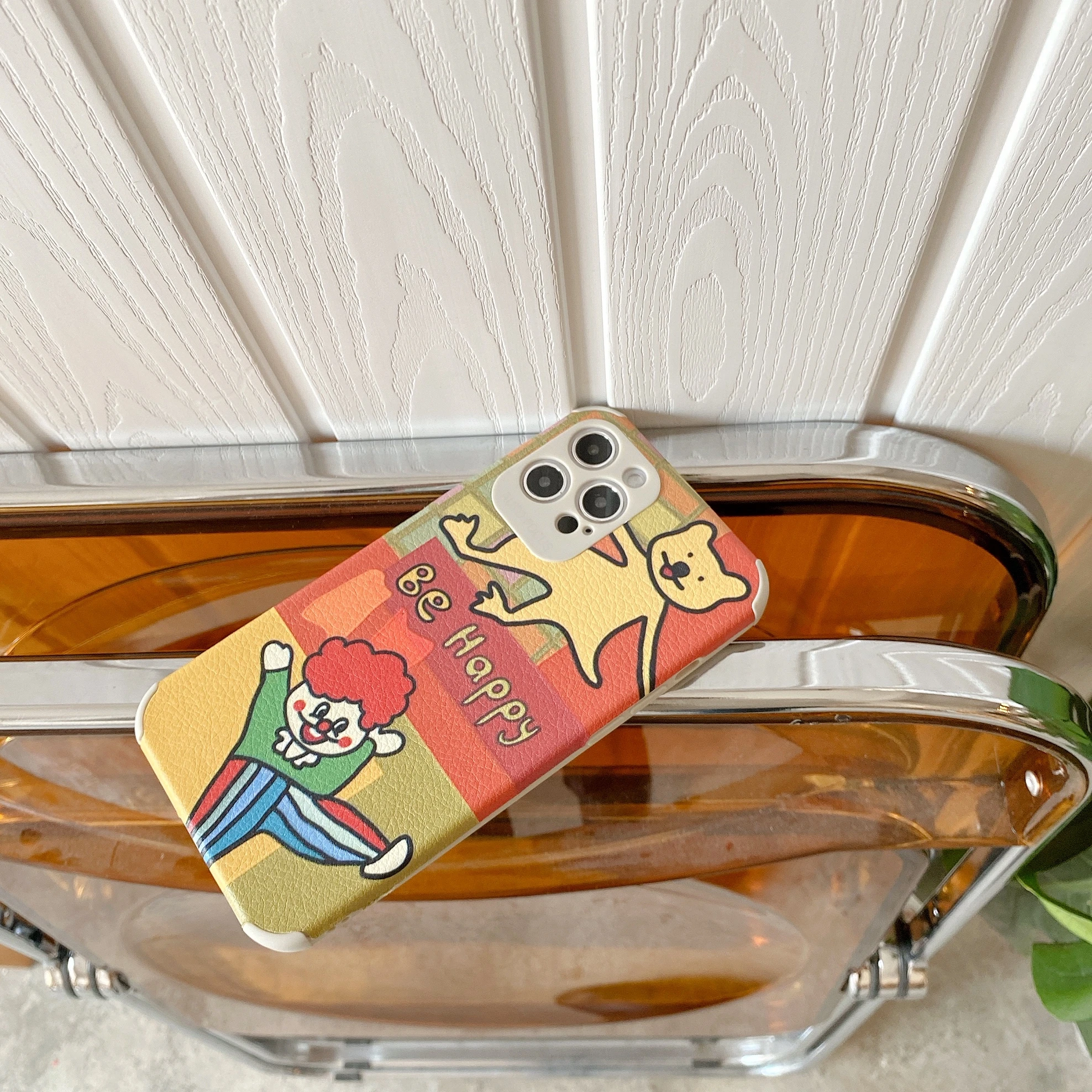 

Funny Cute Clown Elephant Leather Case For 12 11 X Xr Xs Max Pop Leather Silicone Protect Lens Cover For 7 8 Plus SE2020 mini