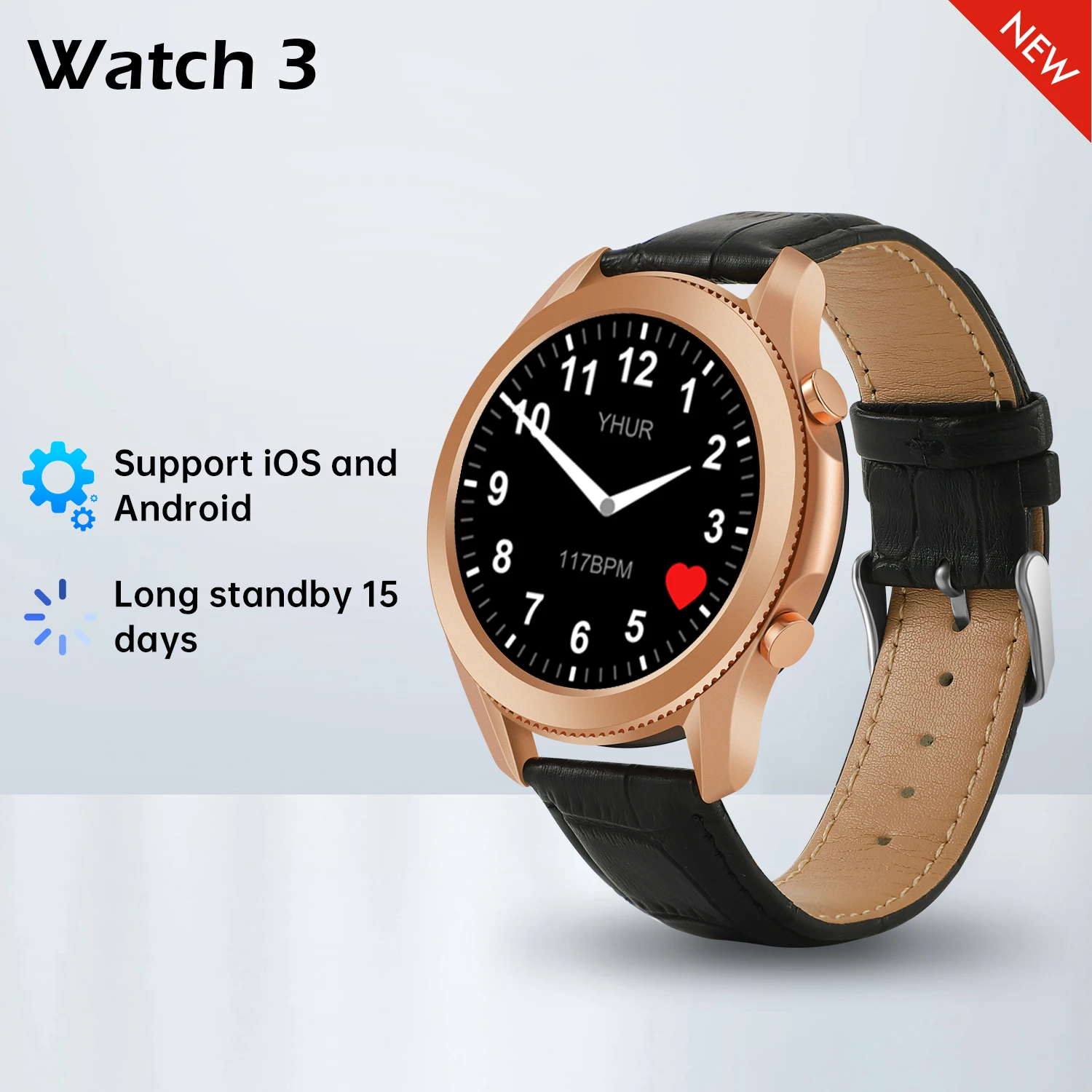 

2021 New Arrival Global Version Sansang W3 Smart Watch Men Sports Smooth Touch Bluetooth Call Fitness Tracker Health Monitering