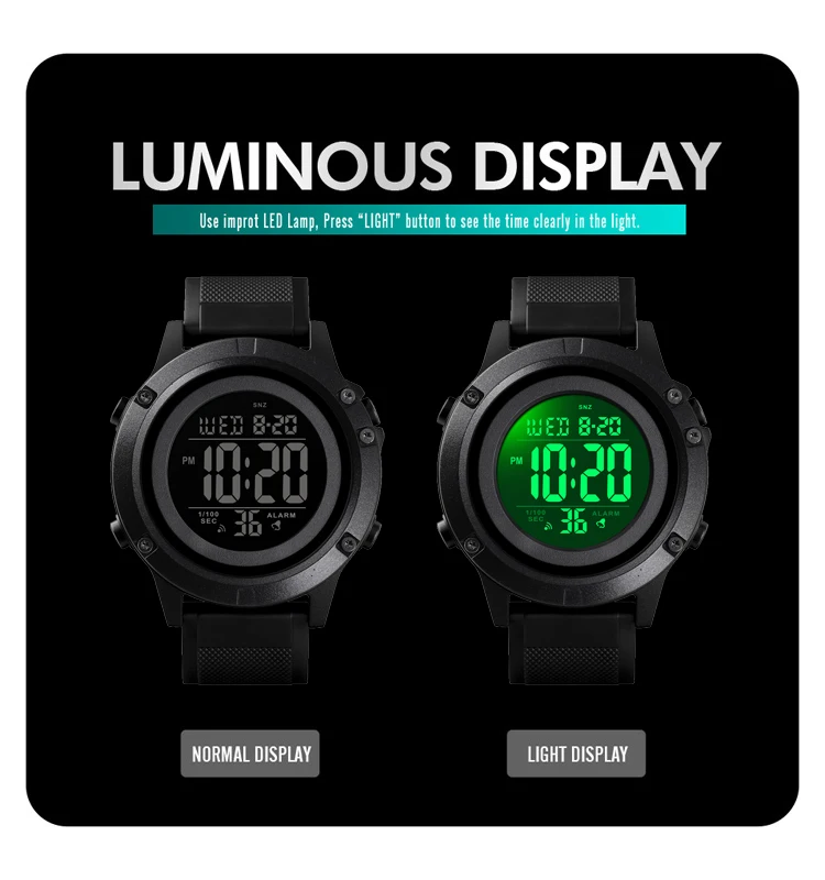 

Digital Watch For Mens Teen Boys Military-Clock Sports Waterproof Back Light Watch