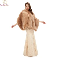 khaki shawls fur for formal wedding evening prom dresses jackets 2021 warm capes winter women boleros wraps for marriage capas