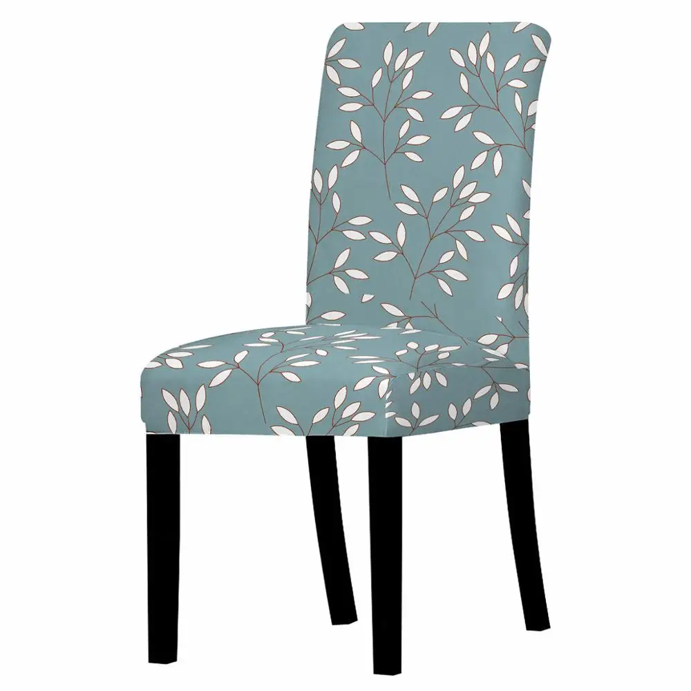 Leaf Fruit Branch Printed Chair Cover Dining Elastic Covers Spandex Stretch Modern Style Anti-dirty Removable | Дом и сад