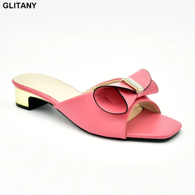 Женские шлепанцы на низком каблуке из искусственной кожи роскошная дизайнерская