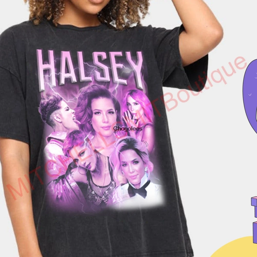 Футболка Halsey футболка Merch Manic пожелание G Eazy Halsey-Badlands Винтажные Футболки с