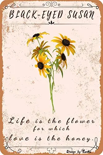 Life is The Flower для которого любовь медово-черно-глазная Сьюзан железный постер