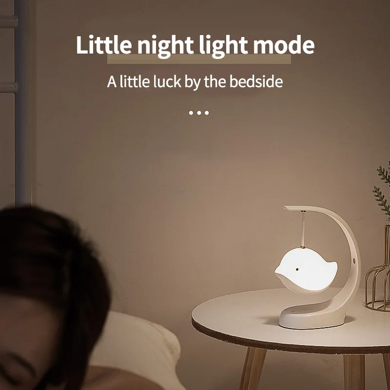 

LED Bird Night Light Adjustable Brightnes Color USB Rechargeable Desktop Light Bluetooth Touching Button Bird Desktop Night Lamp