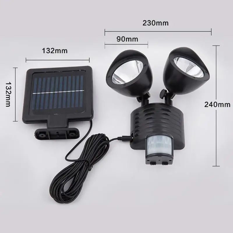 

22 LED Outdoor Solar Light Dual Detector Motion Sensor Security Lighting Waterproof Street Wall Lights Garden Yard Wall Lamp