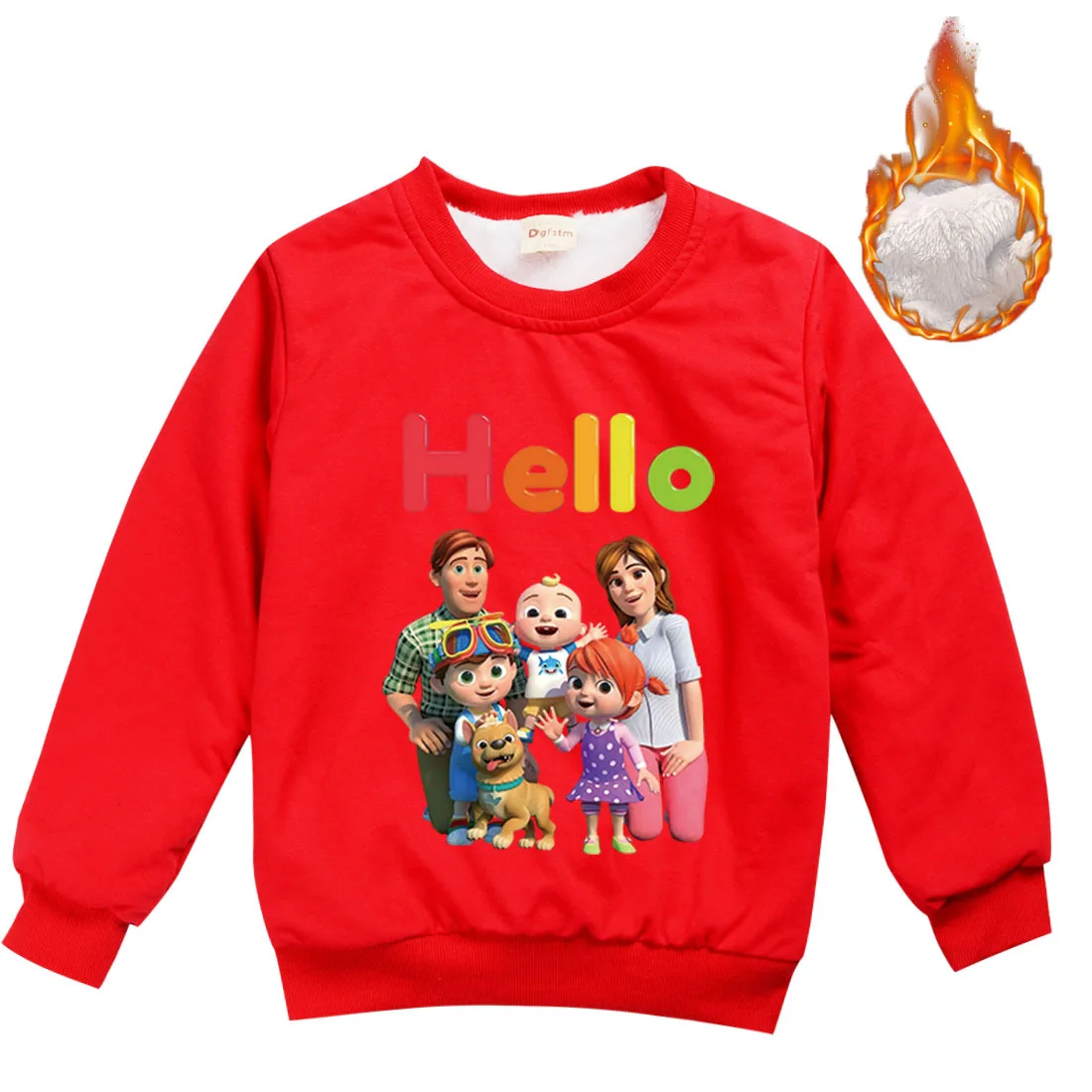 

Newborn Baby Girls Cocomelon Sweatshirt Kids Winter Warm Velvet Coats for Boys Cartoon O-neck Outwear Children Thicken Clothing